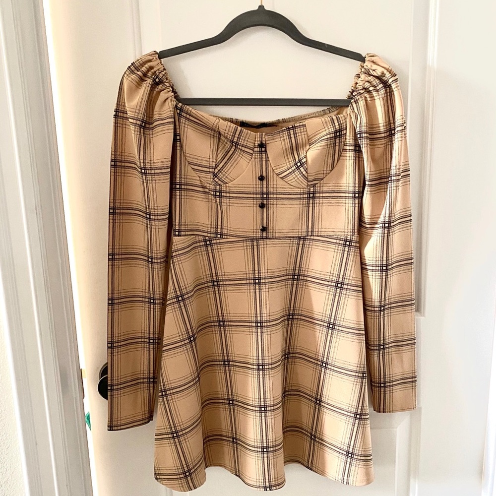 Boohoo checkered dress